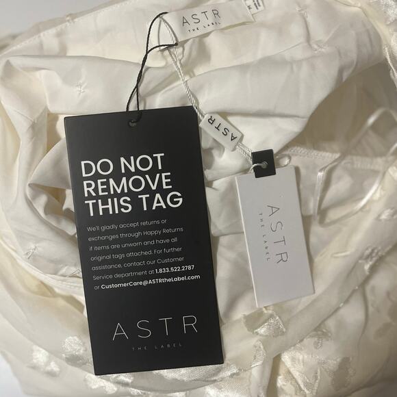 NWT ASTR the Label Santorini Midi Dress in White One Shoulder Flowy Chiffon sz M - Picture 8 of 10